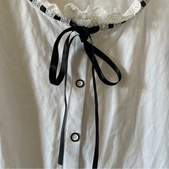 Little For Big One Piece Bodysuit Women’s Large White Black Coquette Cutesy Role - Picture 13 of 13